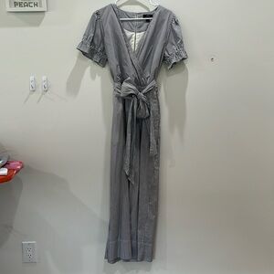 Jcrew jumpsuit blue and white size 8